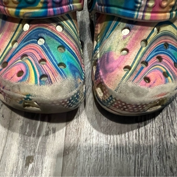 CROCS Bundle Pink Tye Dye & Pink Marble Classic Size 5 - Picture 4 of 7